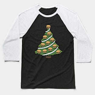 Hamburger Christmas Tree Baseball T-Shirt